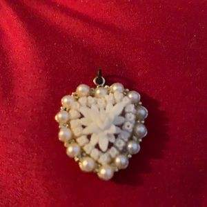 Vintage Faux Pearl & Mother-of-Pearl Pendant